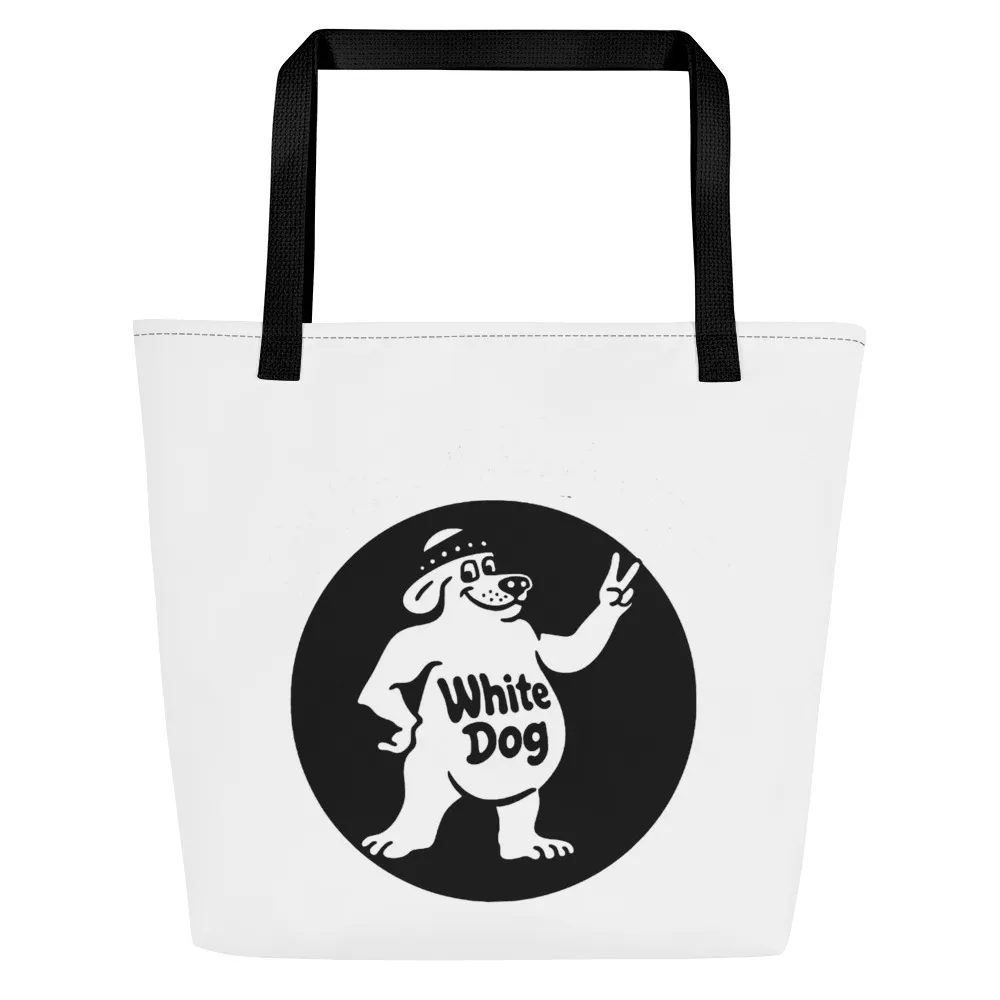 White Dog Tote Bag