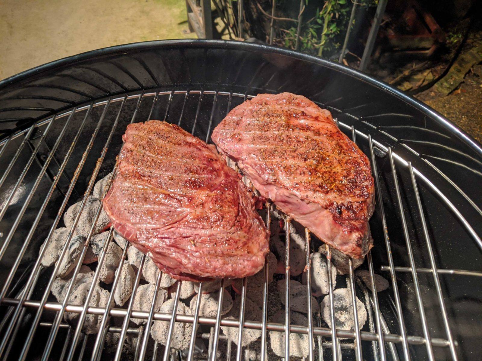 Weber with Steaks